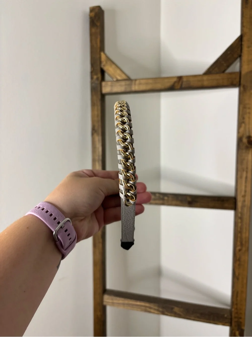Gold and Gray Braided Chain Headband